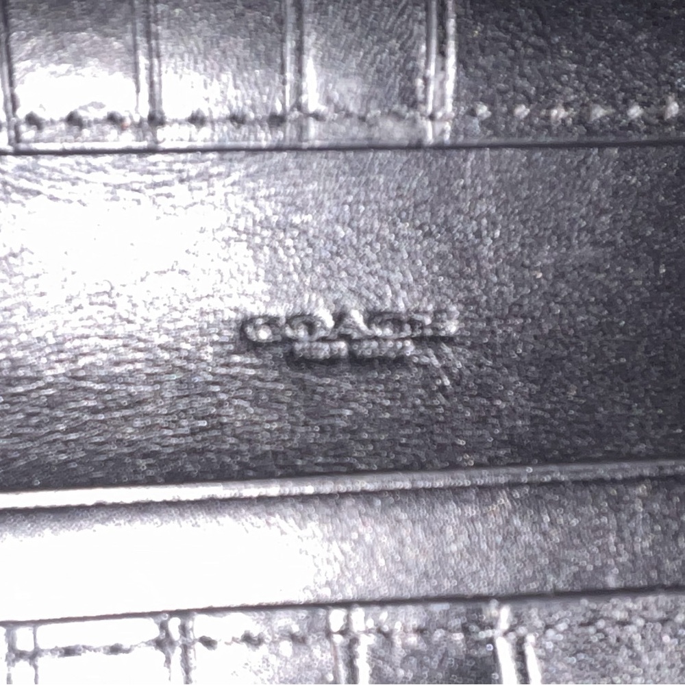 Coach Black Leather Wallet with Gold Accent - Picture 10 of 15